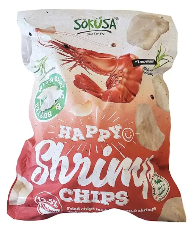 Sokusa Garlic Butter Happy Shrimp Chips, 454g
